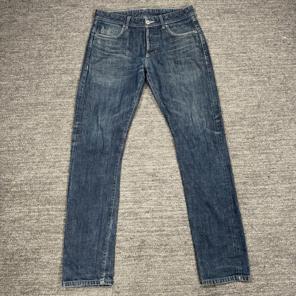 James Perse Standard Jeans Mens 30X32 Blue Selvedge Japan Denim 5-Pocket Hipster